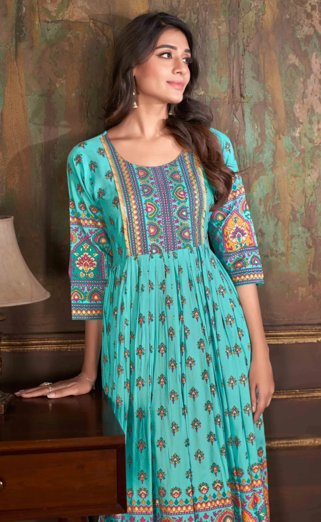 cotton-party-wear-kurti-in-blue-with-printed-work